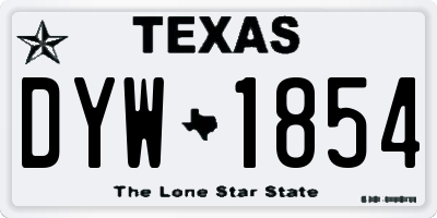 TX license plate DYW1854