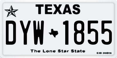 TX license plate DYW1855