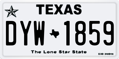 TX license plate DYW1859