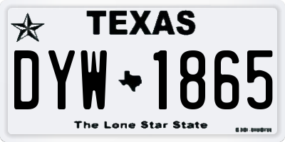 TX license plate DYW1865