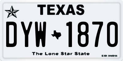 TX license plate DYW1870