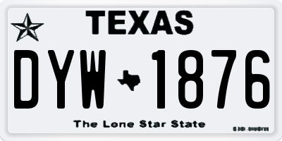 TX license plate DYW1876