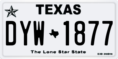 TX license plate DYW1877