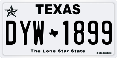 TX license plate DYW1899