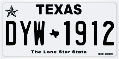 TX license plate DYW1912