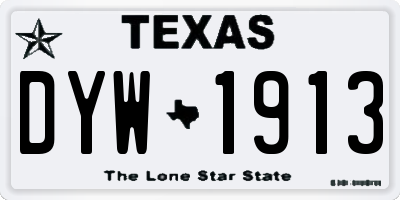 TX license plate DYW1913