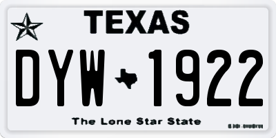 TX license plate DYW1922