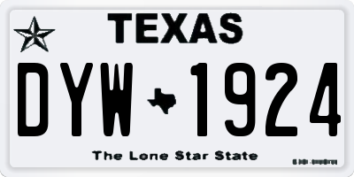 TX license plate DYW1924