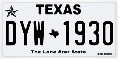 TX license plate DYW1930