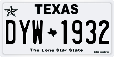 TX license plate DYW1932