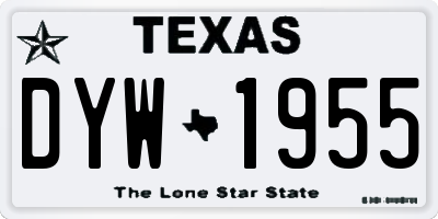 TX license plate DYW1955
