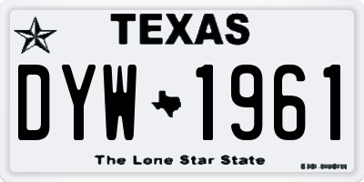 TX license plate DYW1961