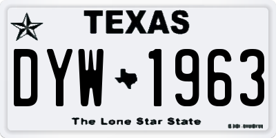 TX license plate DYW1963