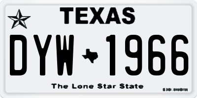 TX license plate DYW1966