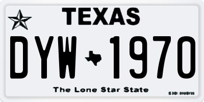 TX license plate DYW1970