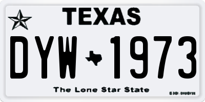 TX license plate DYW1973