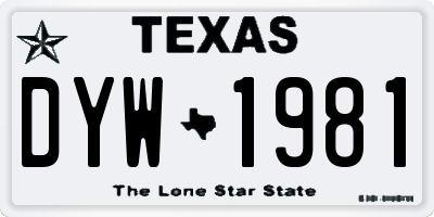 TX license plate DYW1981