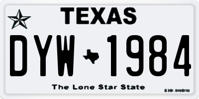 TX license plate DYW1984