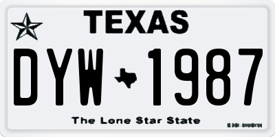 TX license plate DYW1987