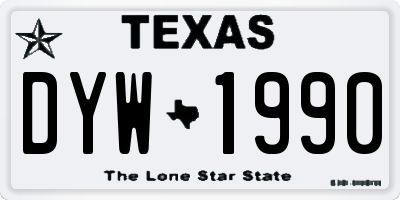 TX license plate DYW1990