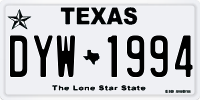 TX license plate DYW1994