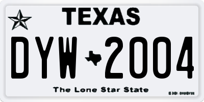 TX license plate DYW2004