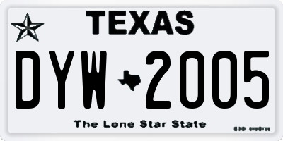 TX license plate DYW2005
