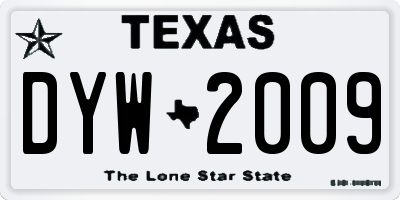 TX license plate DYW2009