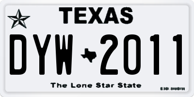 TX license plate DYW2011