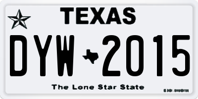 TX license plate DYW2015