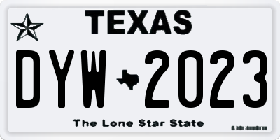 TX license plate DYW2023