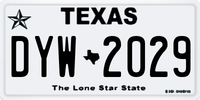 TX license plate DYW2029