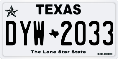 TX license plate DYW2033
