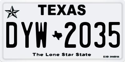 TX license plate DYW2035