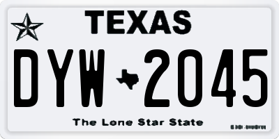 TX license plate DYW2045
