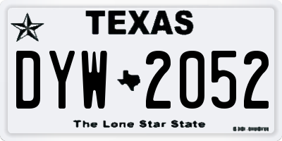 TX license plate DYW2052