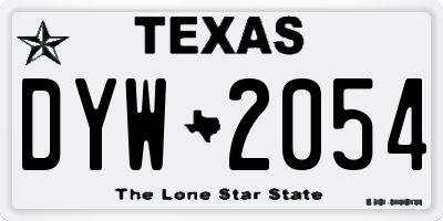 TX license plate DYW2054