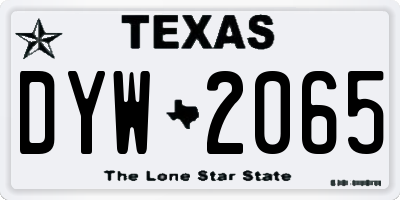 TX license plate DYW2065