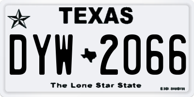 TX license plate DYW2066