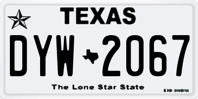 TX license plate DYW2067