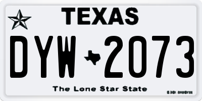 TX license plate DYW2073
