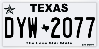TX license plate DYW2077