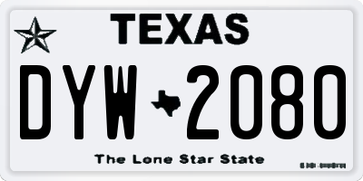 TX license plate DYW2080