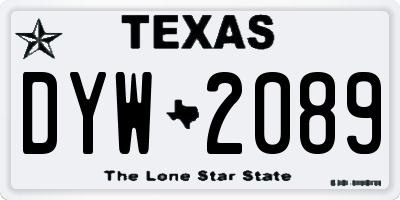 TX license plate DYW2089