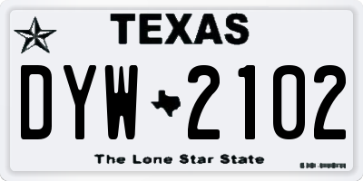 TX license plate DYW2102