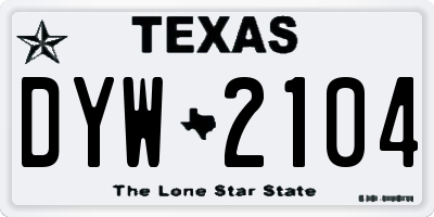 TX license plate DYW2104