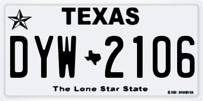 TX license plate DYW2106
