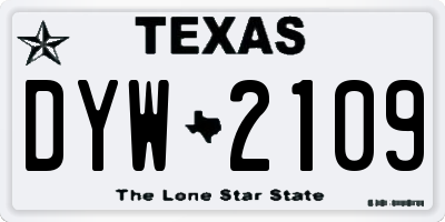 TX license plate DYW2109
