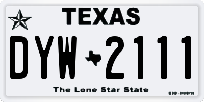 TX license plate DYW2111
