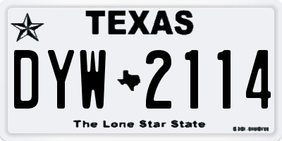 TX license plate DYW2114